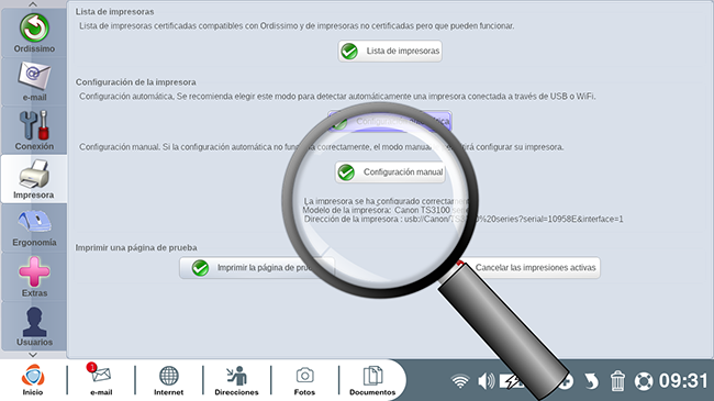 Confirmación de la configuración