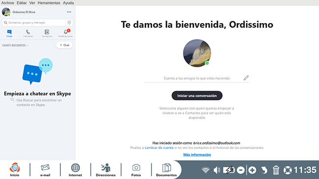 inicia sesión en tu cuenta de skype