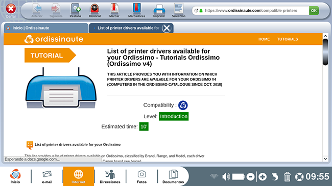 Impresoras compatibles con Ordissimo